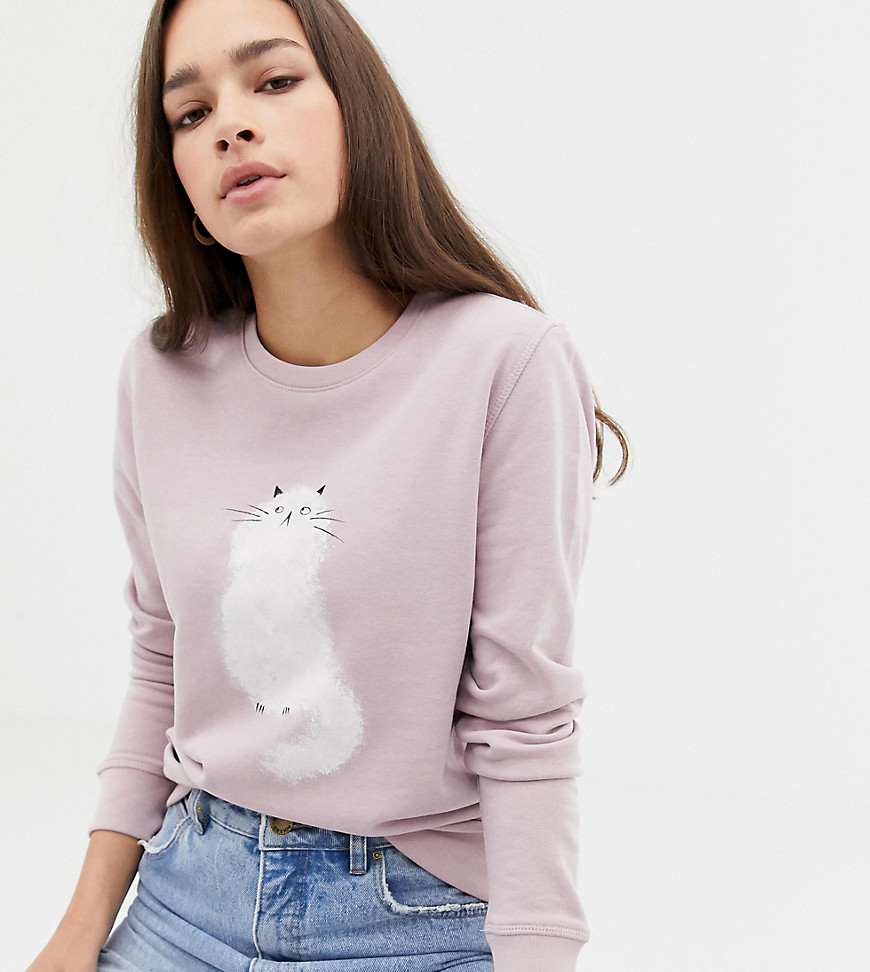 We Are Hairy People organic cotton sweatshirt with hand painted Cat