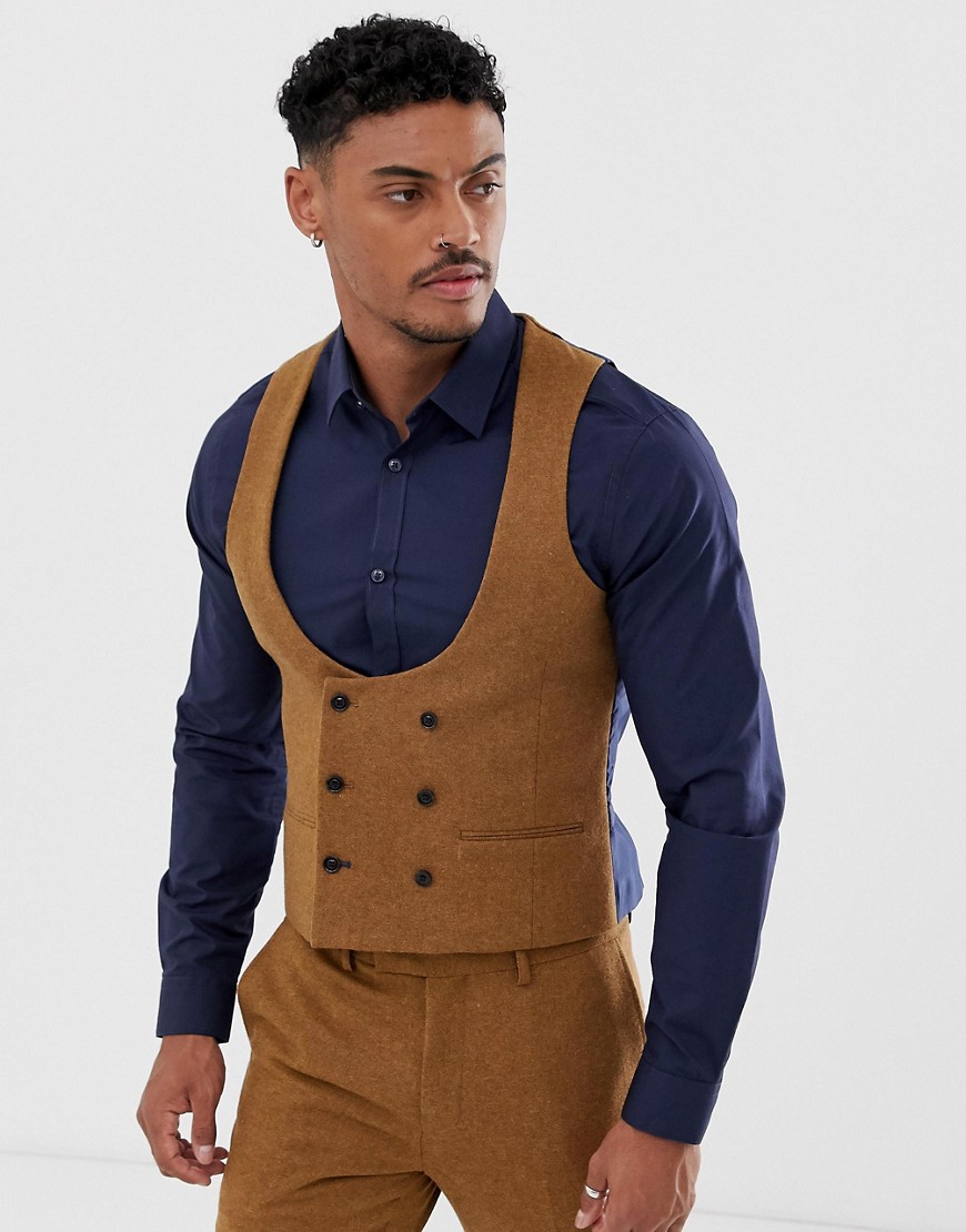 Harry Brown slim fit 50% wool tweed suit waistcoat