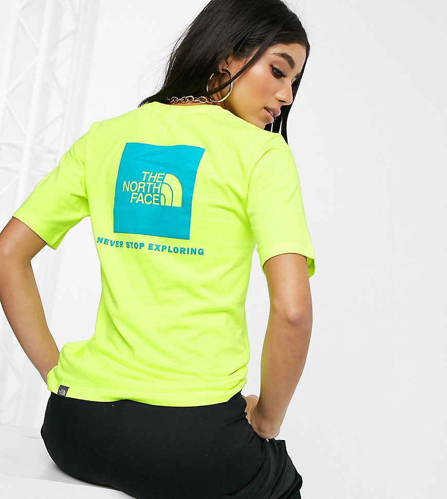 The North Face Boyfriend Red Box t-shirt in yellow Exclusive at ASOS