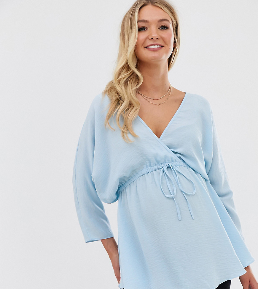 ASOS DESIGN Maternity batwing sleeve top with tie waist