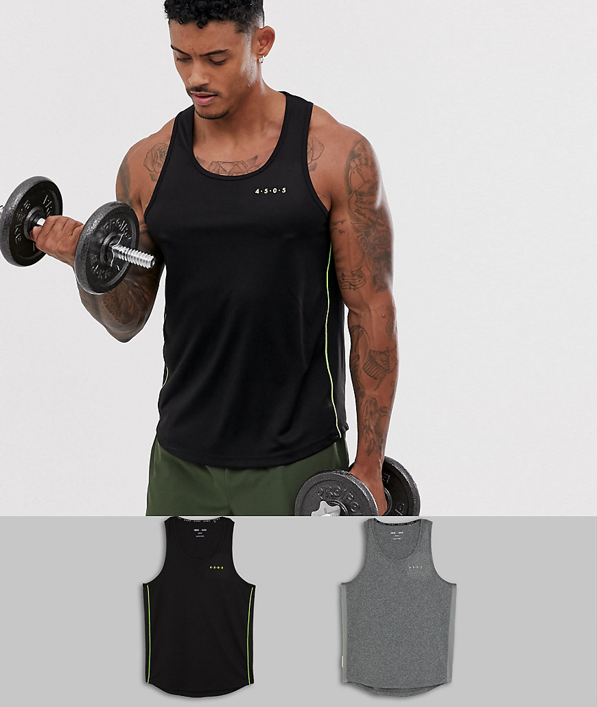 ASOS 4505 training vest with racer back 2 pack SAVE