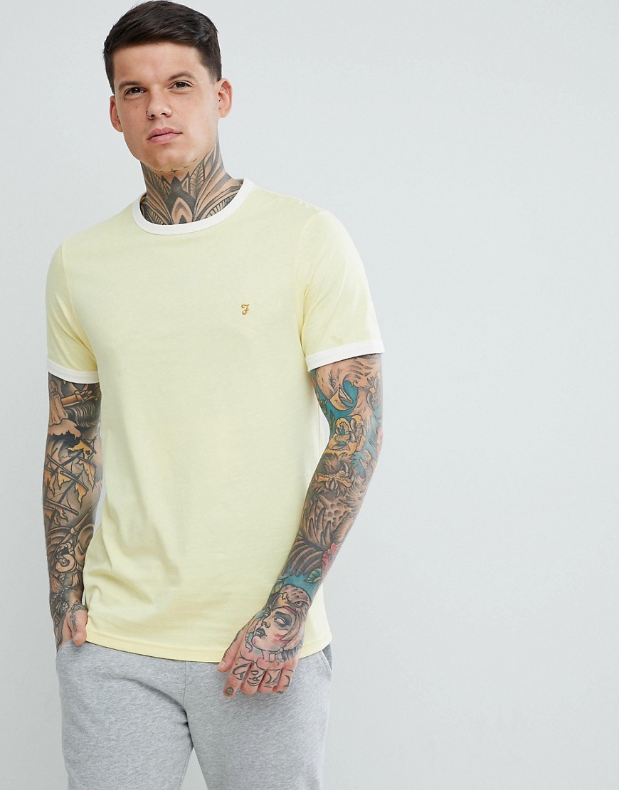 Farah Groves Slim Fit Ringer T-Shirt in Yellow - 740 haceinda