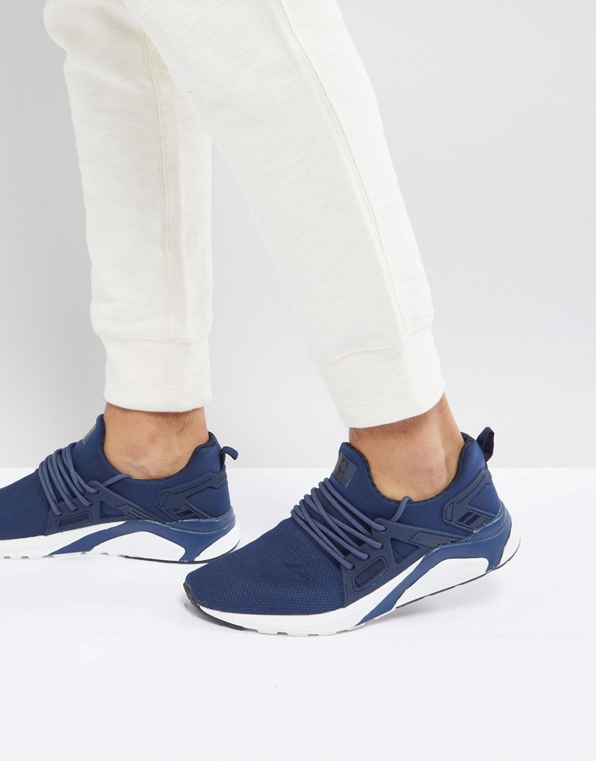 Certified London Knitted Trainers In Navy - Navy