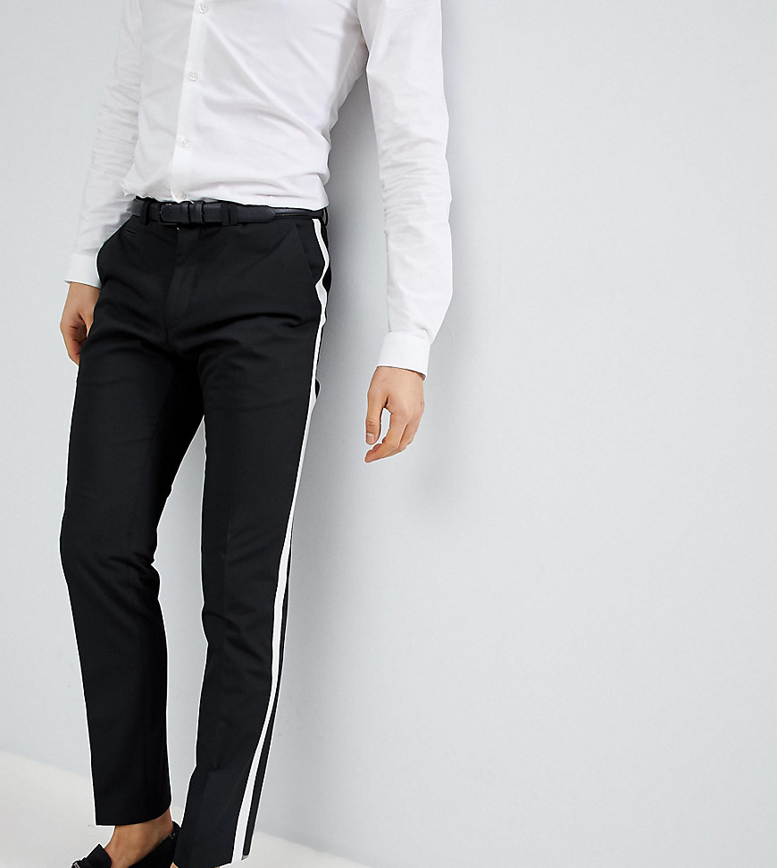 Noak Skinny Trousers With Side Stripe - Black