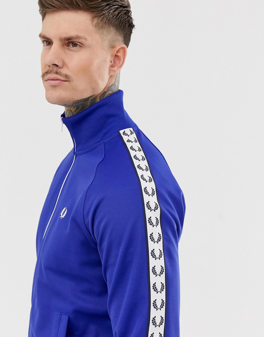 Fred Perry Sport graphic taped track jacket in blue