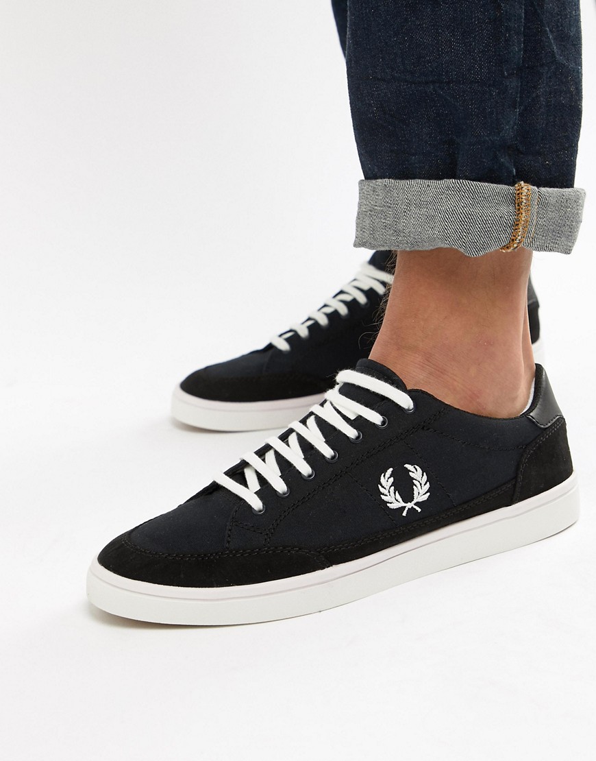 Fred Perry Deuce canvas trainers in black