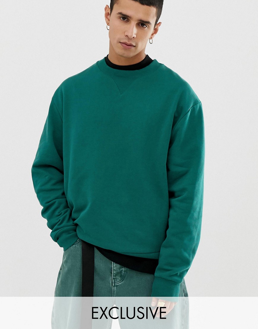 COLLUSION sweatshirt in dark green