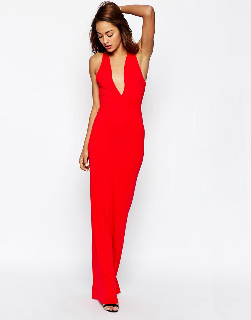 ASOS Tall | ASOS TALL Plunge Maxi With Open Strap Back at ASOS