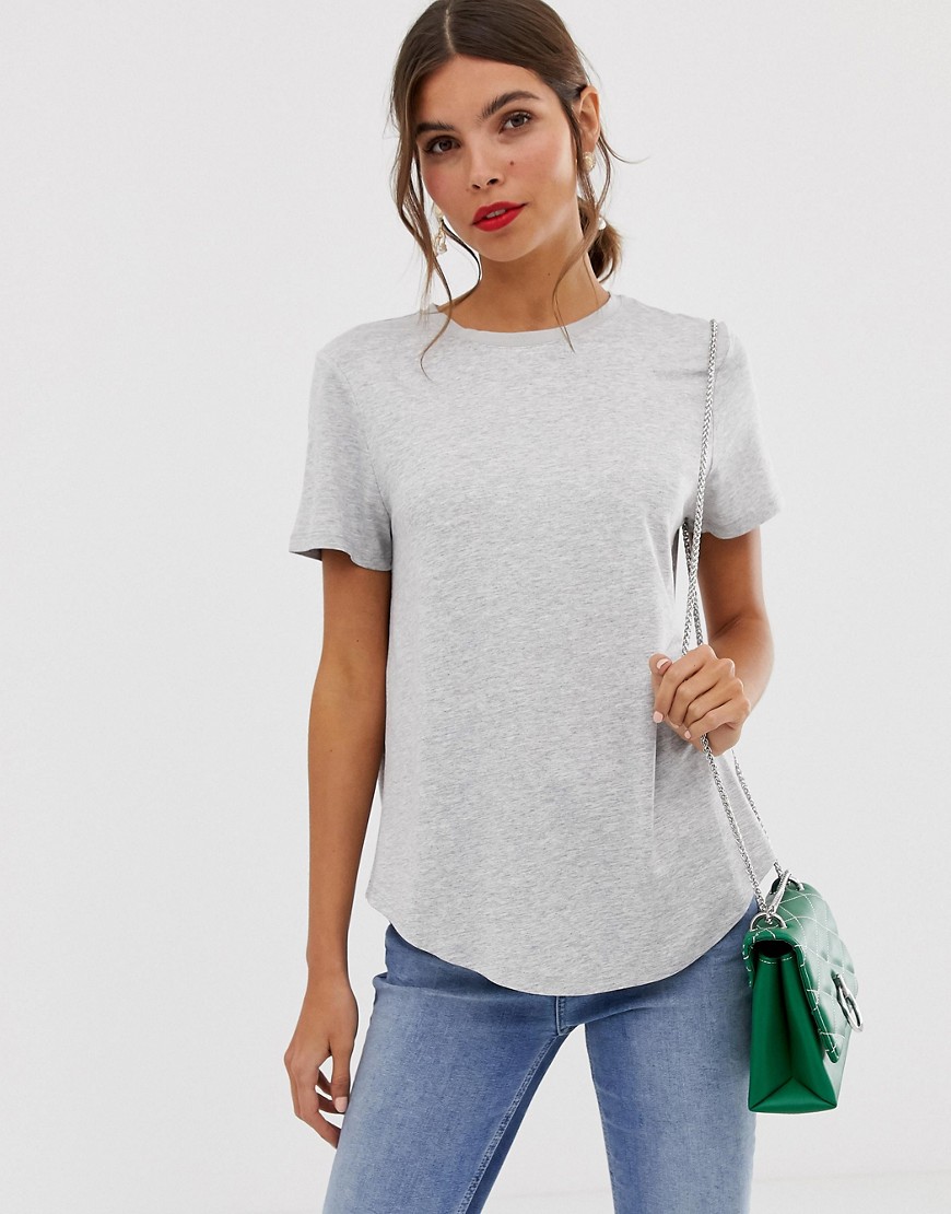 Oasis t-shirt with dip hem in grey