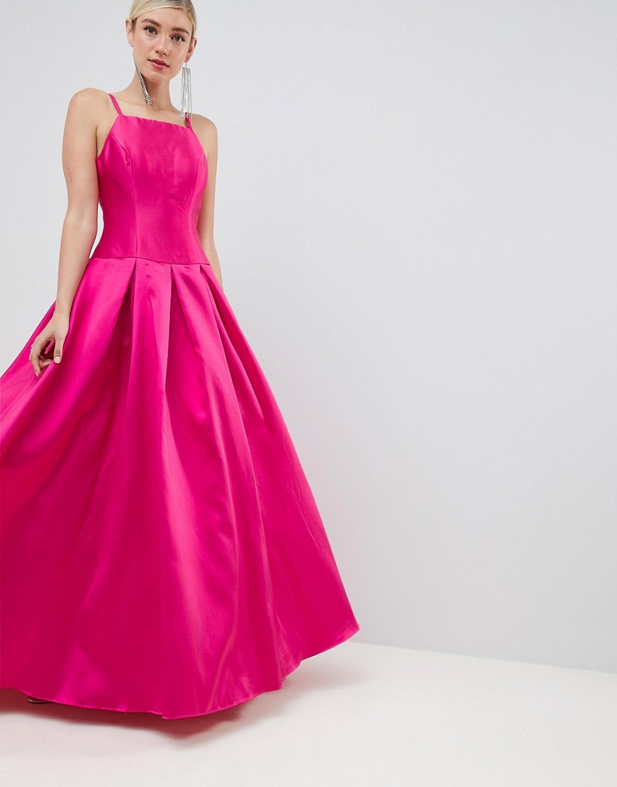 Jovani Square Neck Maxi Prom Dress - Pink