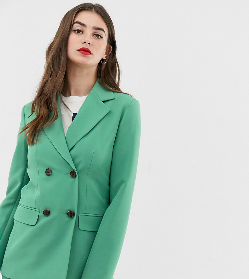 ASOS DESIGN Tall double breasted suit blazer in sage