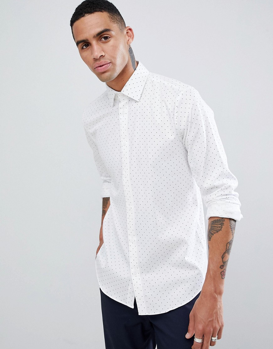Esprit Slim Fit Smart Shirt With Dot Print