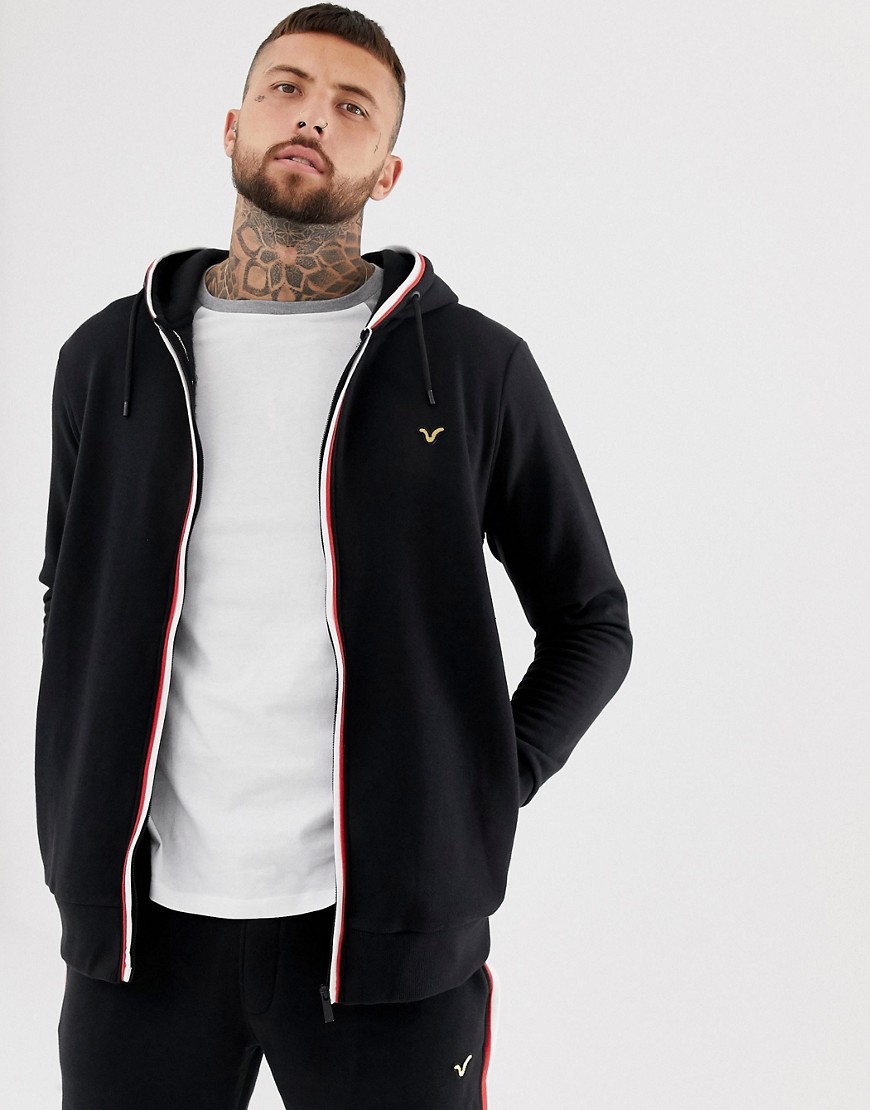 Voi Jeans Tracksuit Zip Through Hoodie With Contrast Piping