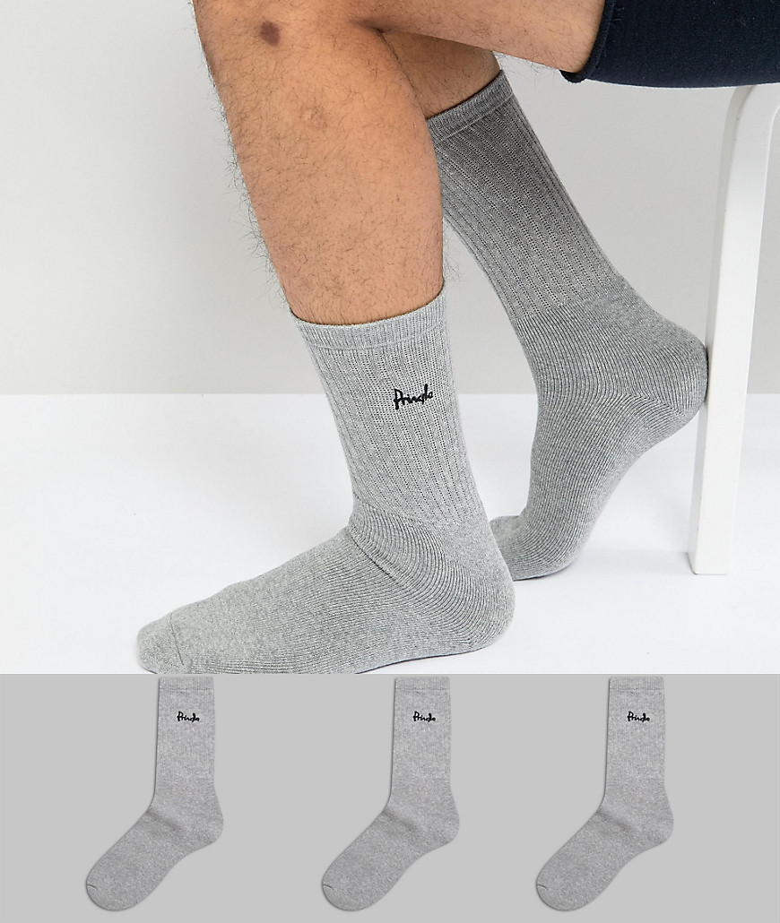 Pringle Crew Socks In 3 Pack - Grey