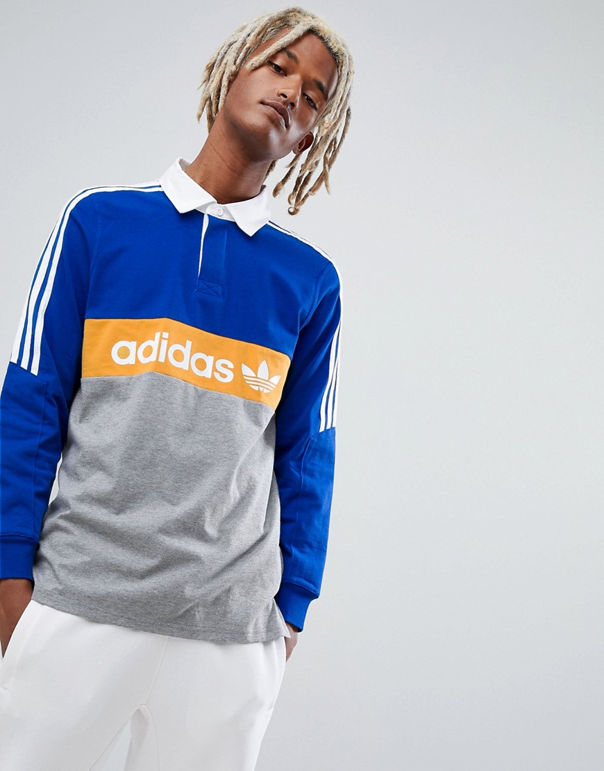 adidas Skateboarding Heritage Rugby Shirt In Blue DH3912