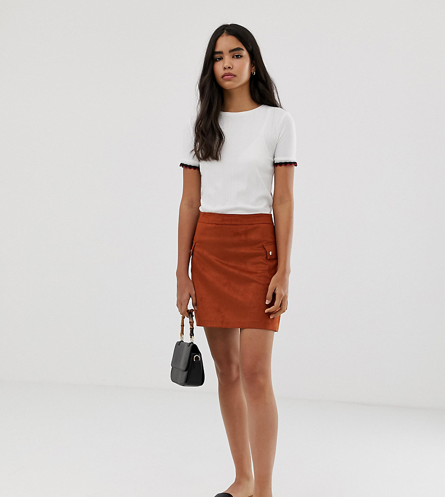 Pimkie mini skirt with pocket detail in rust