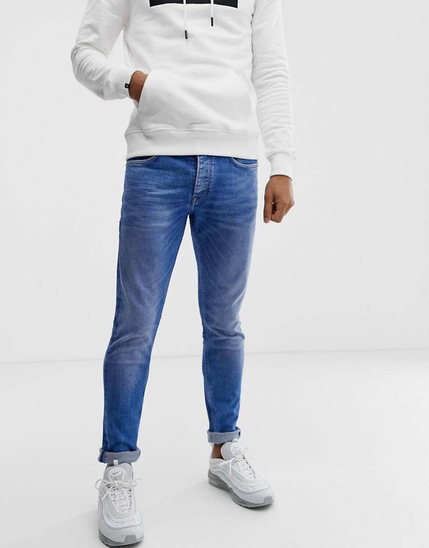 Chasin' Ego Rugby slim fit jeans in electric blue