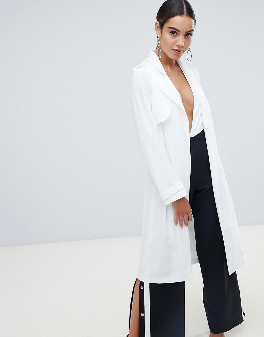 Missguided trench coat in white