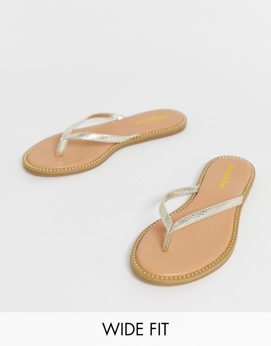 Simply Be extra wide fit zenda studded sole flip flop