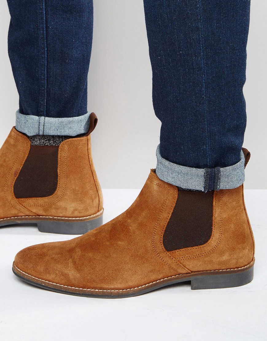 Red Tape Chelsea Boots Tan Suede