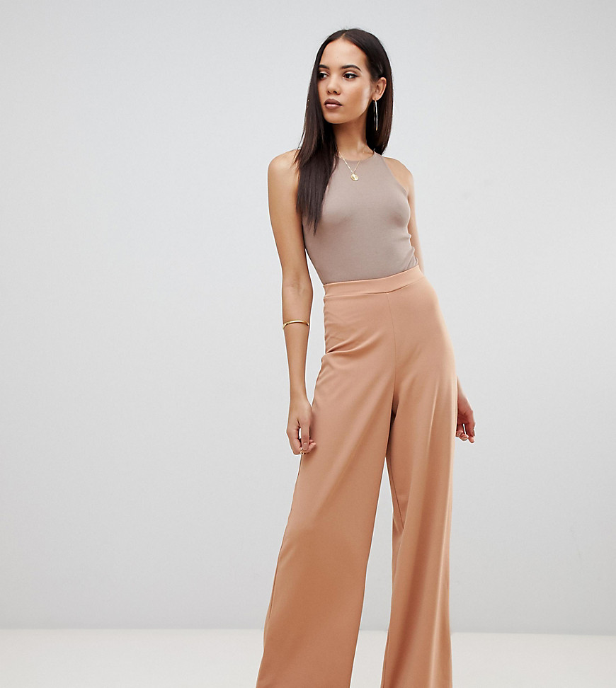 Missguided Tall exclusive tall wide leg trouser in camel