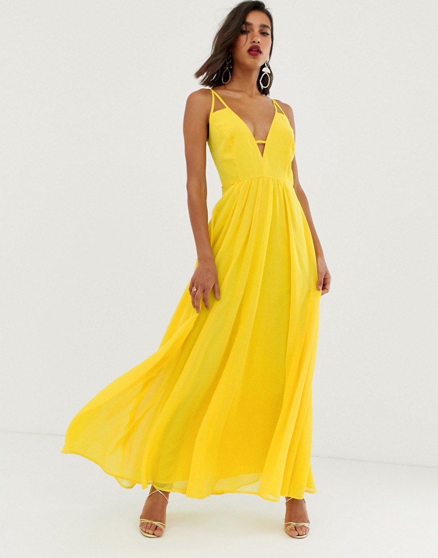 ASOS DESIGN maxi dress with cami straps and cut out detail