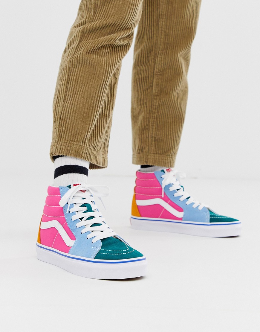 vans highland colour block trainers in white