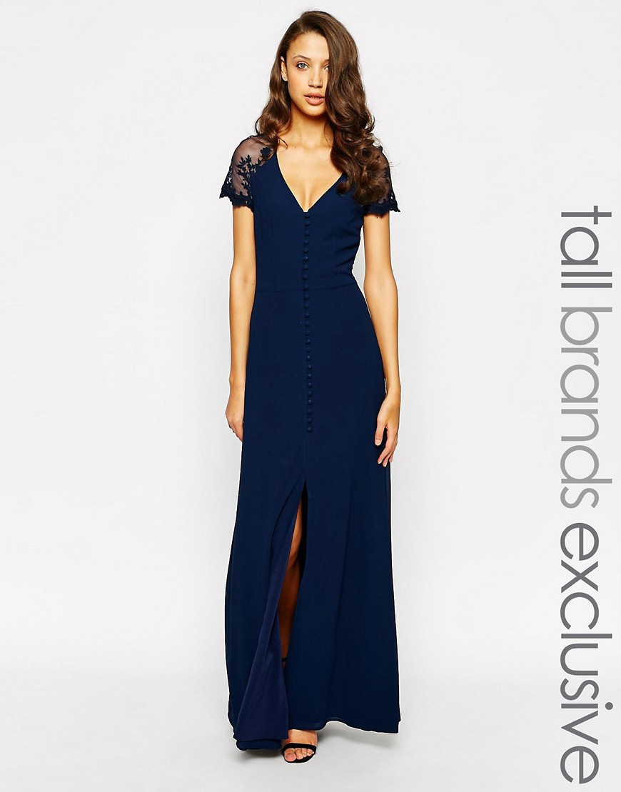 Jarlo Tall | Jarlo Tall Lucia V Neck Button Down Maxi Dress With Split ...