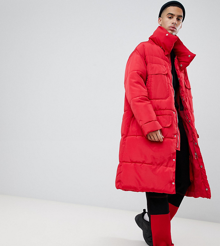 Sixth June oversized puffer coat in red