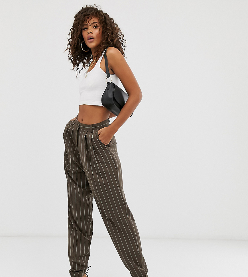 ASOS DESIGN Tall pinstripe tapered dad trousers