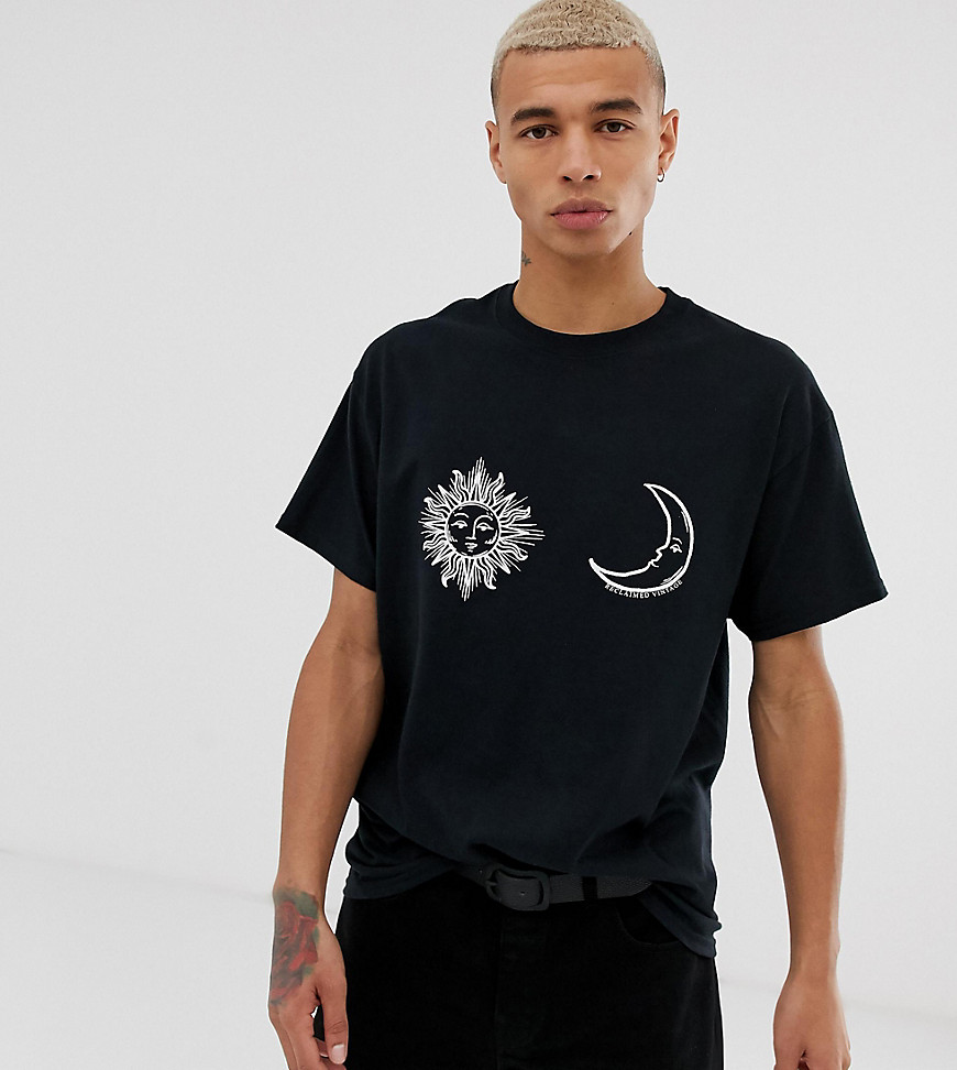 Reclaimed Vintage oversized t-shirt with sun and moon print