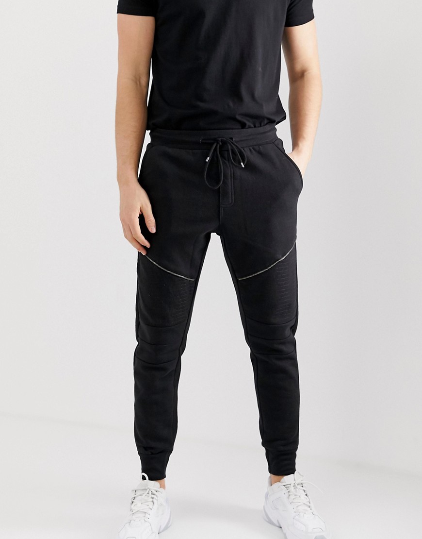 Brave Soul Skinny Fit Ribbed Zip Joggers
