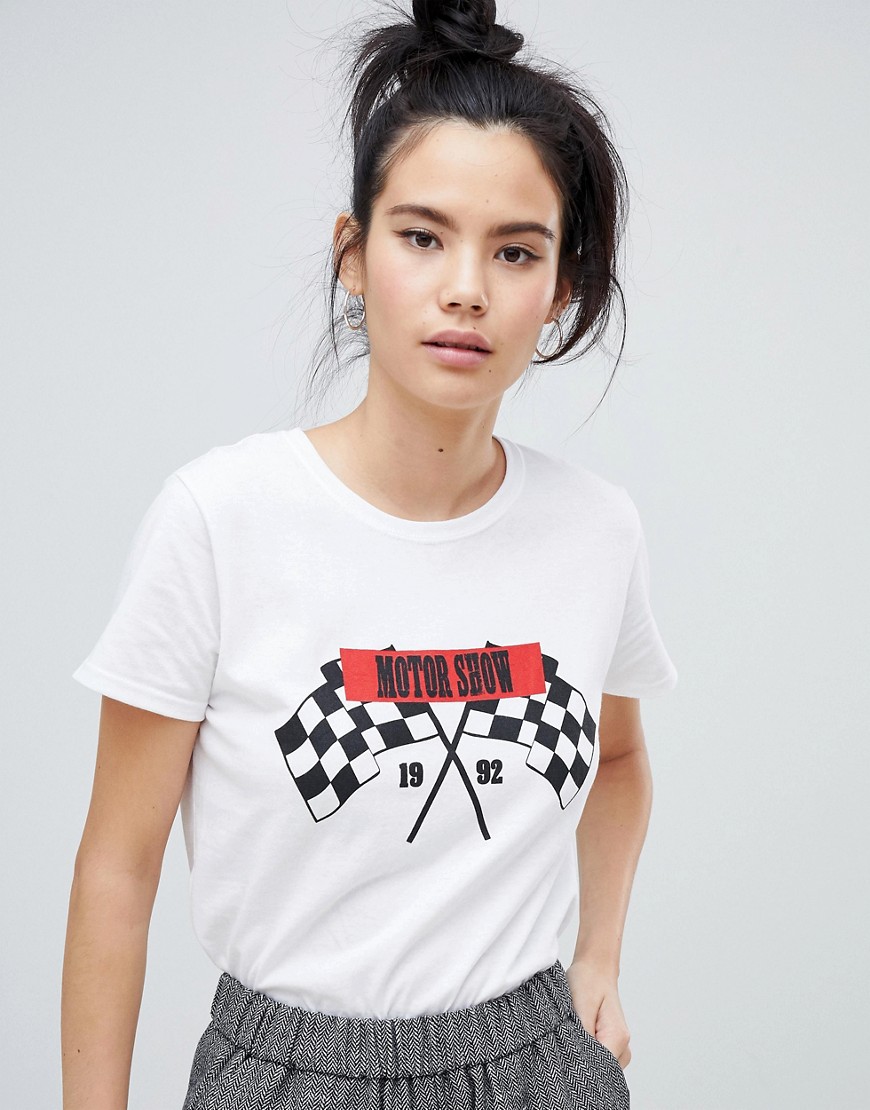 Daisy Street relaxed t-shirt with motor show graphic