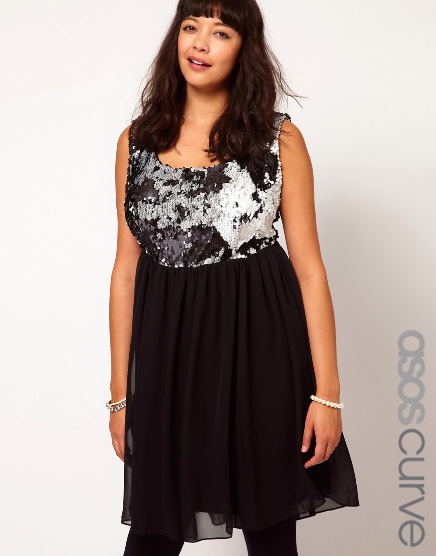 ASOS Curve | ASOS CURVE Exclusive Skater Dress With Sequins at ASOS