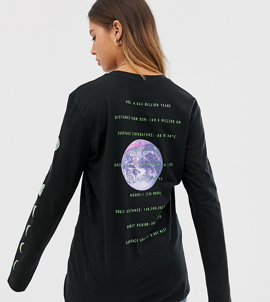 Reclaimed Vintage inspired long sleeve t-shirt with planet print