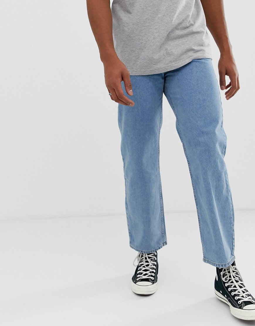 Pull&Bear Join Life wide leg jeans in mid blue