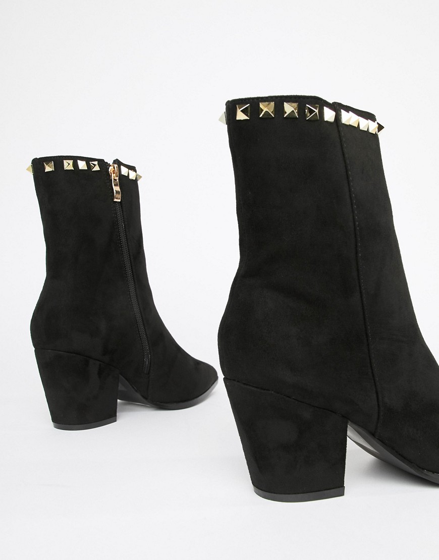 Glamorous studded heeled boots