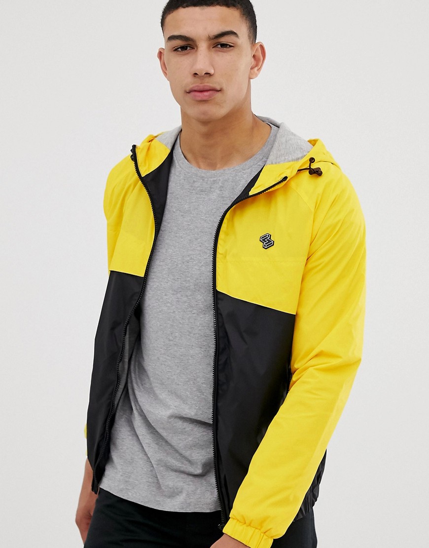 Solid jacket with cut and sew in yellow