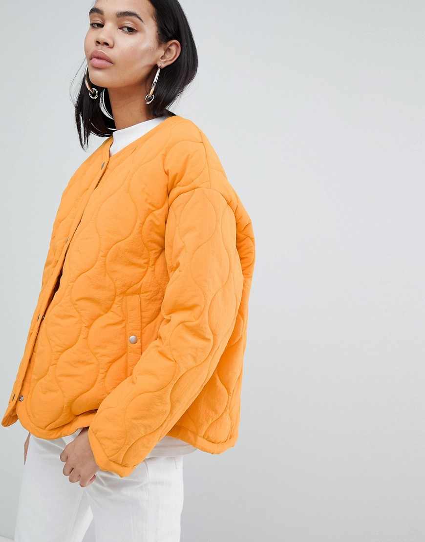 Стеганая дутая куртка ограниченной серии Weekday - Оранжевый 