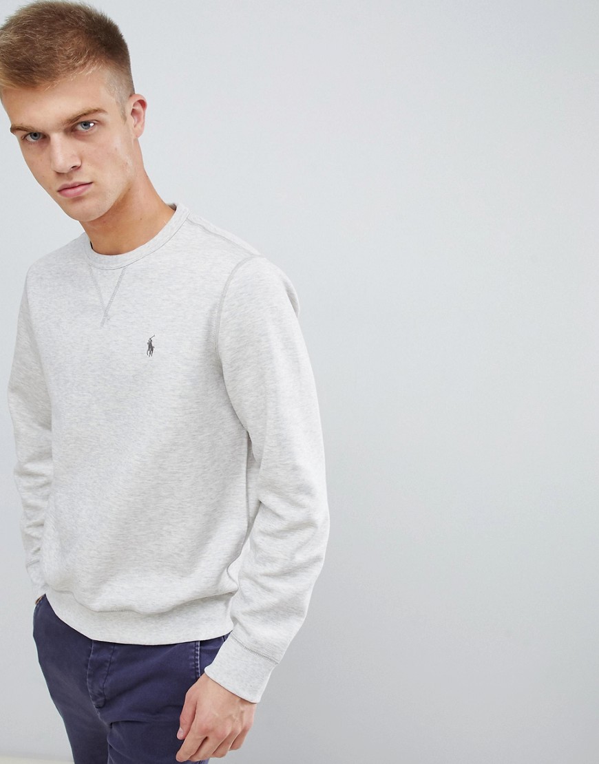 Polo Ralph Lauren player logo crew neck sweatshirt in grey marl - Andover heather