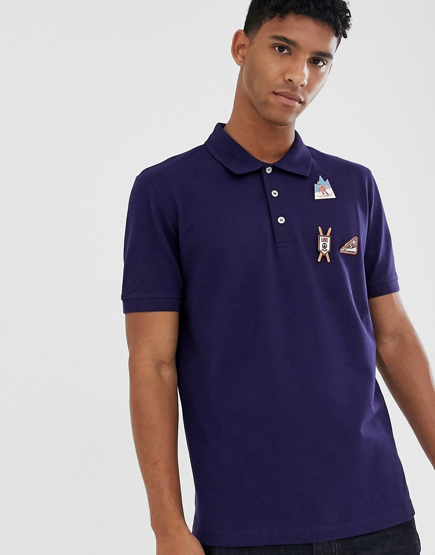 Love Moschino regular fit polo shirt with pins