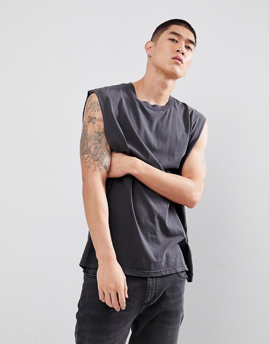 Cheap Monday Sound Tank in Washed Black - Black used