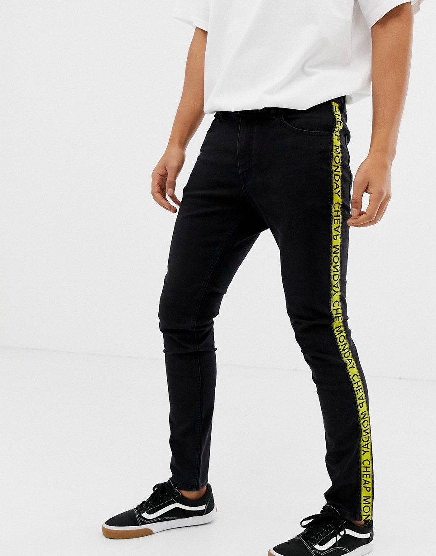 Cheap Monday Skinny Jeans With Taping In Black