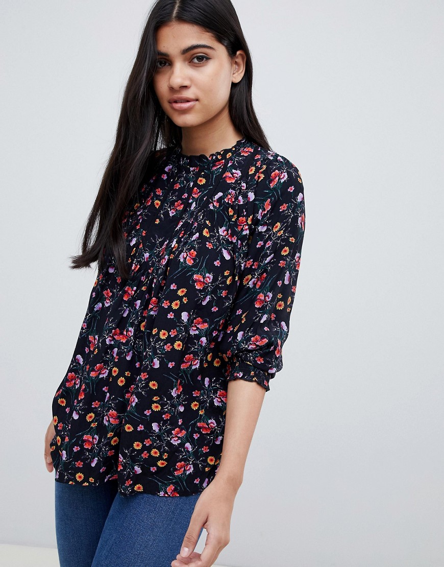 Pimkie floral print shirt in black - Floral print