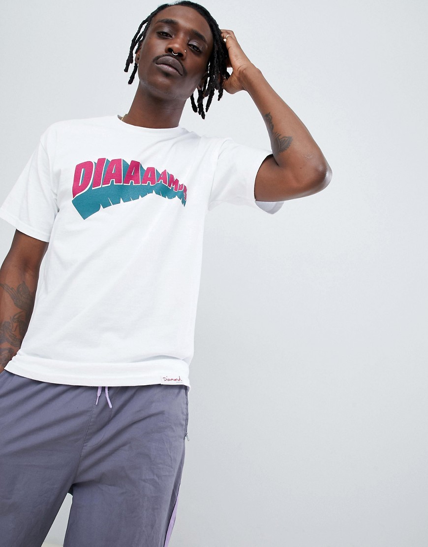 Diamond Supply All Day T-Shirt With Arch Logo In White