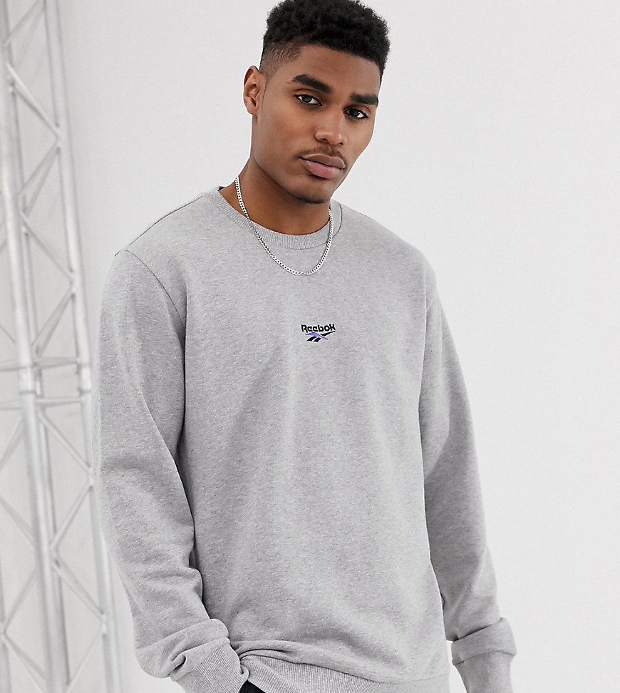 Reebok classics sweatshirt with central logo in grey Exclusive to asos