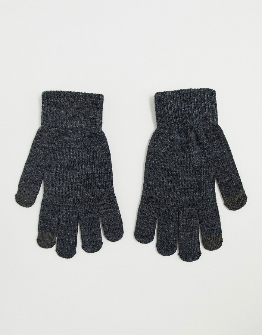 Pieces touch screen gloves in grey