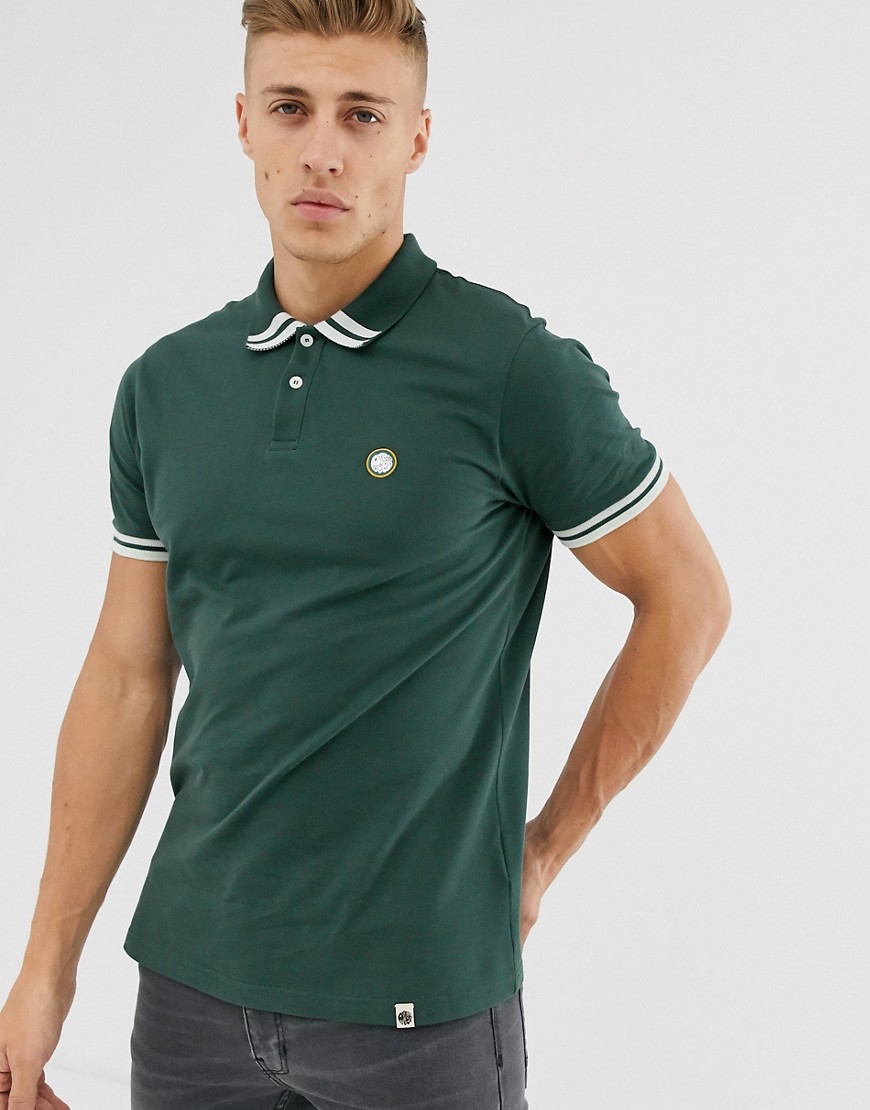 Pretty Green tipped polo in green