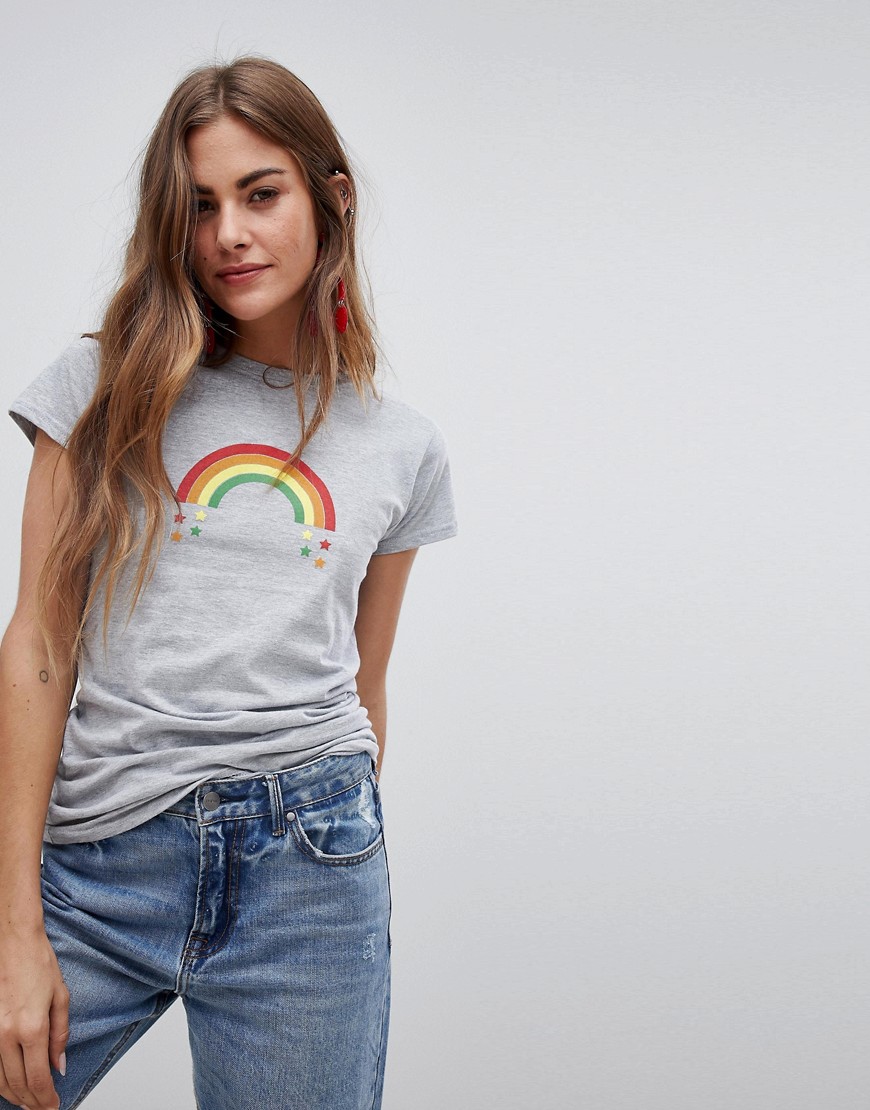 Heartbreak Rainbow T Shirt - Grey