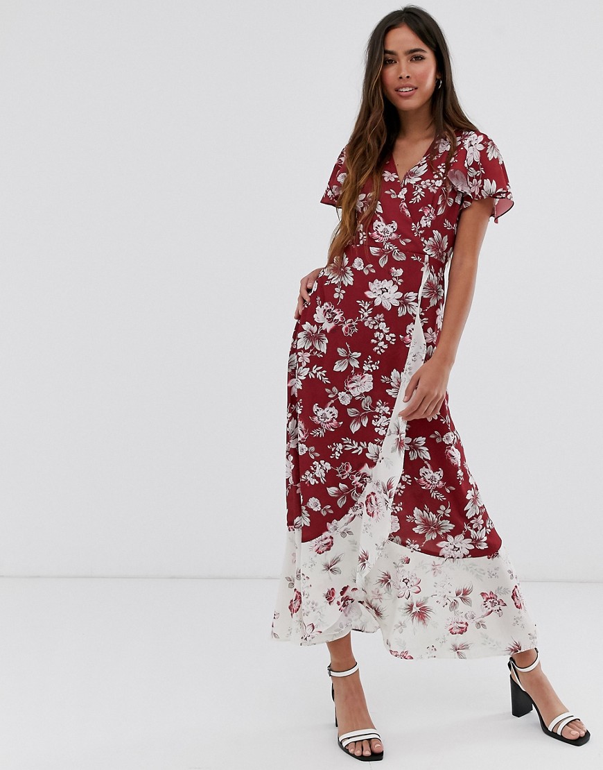 French Connection floral wrap maxi dress
